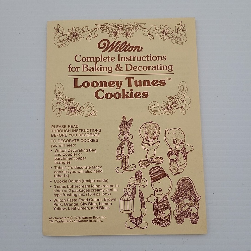 Wilton Baking & Decoration Instructions For Looney Tunes Cookies